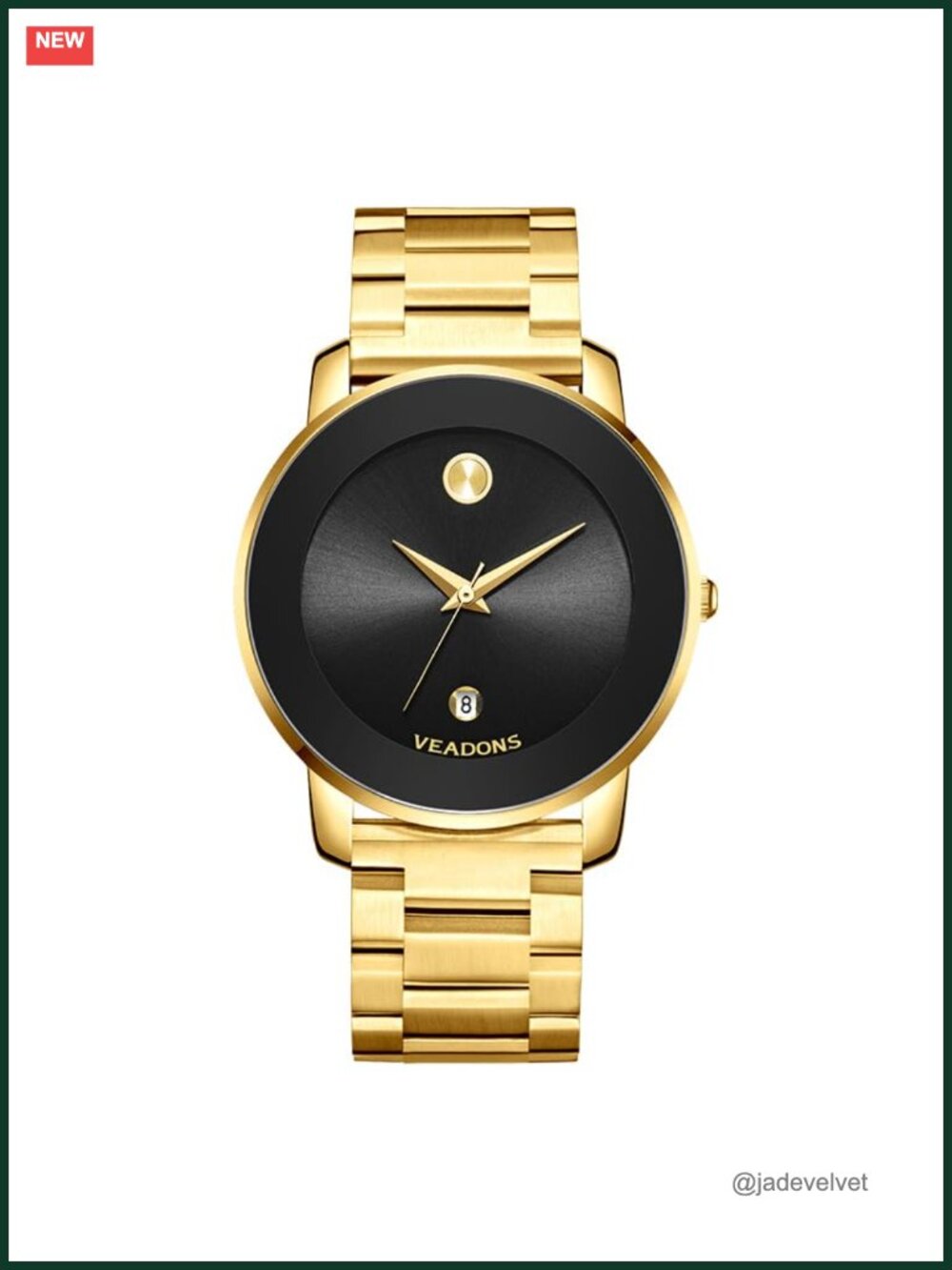 Unisex Gold Plated Stainless Steel Quartz Watch Minimalist 40mm